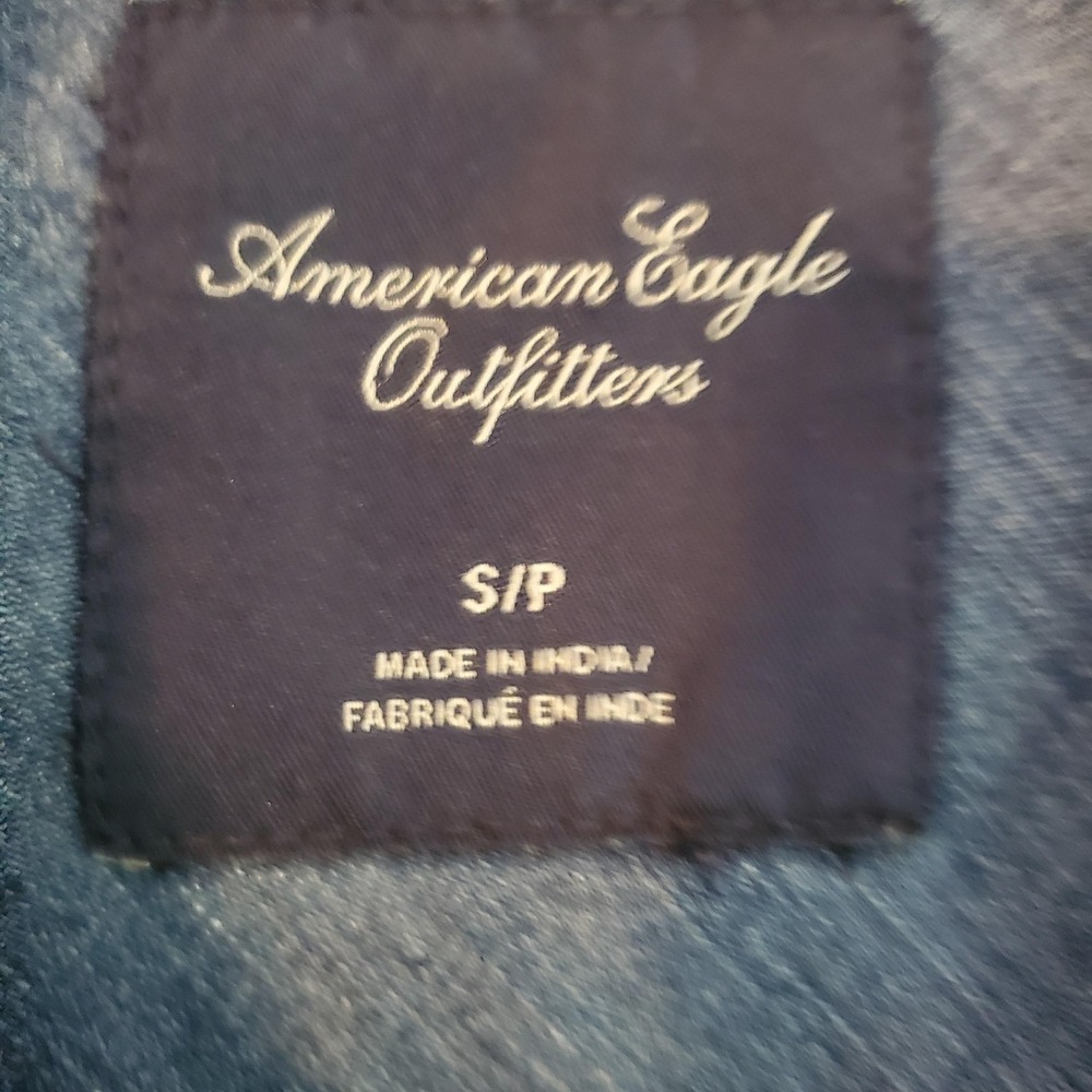 Vintage American Eagle Shirt Womens Small Denim Pearl Snap Western Fade Cowgirl - Picture 2 of 9